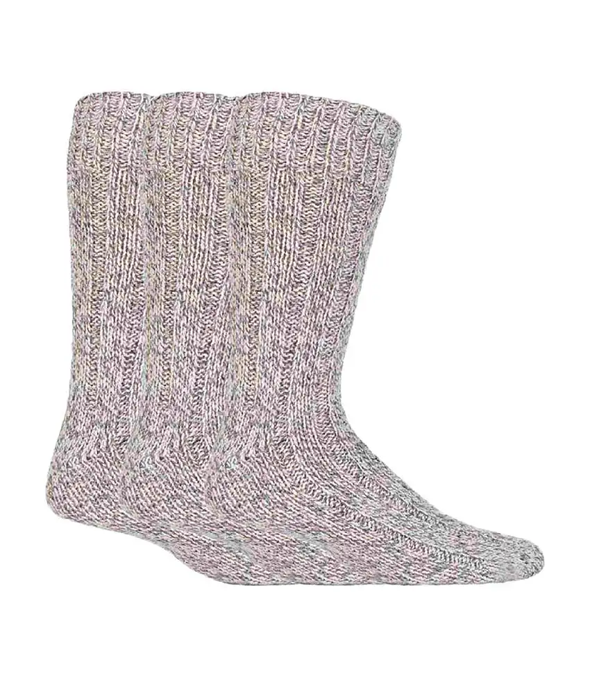 3 Pack Mens Warm Ribbed Knitted Wool Work Boot Socks