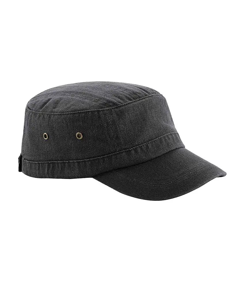 Urban Herringbone Army Cap Vintage Black Beechfield