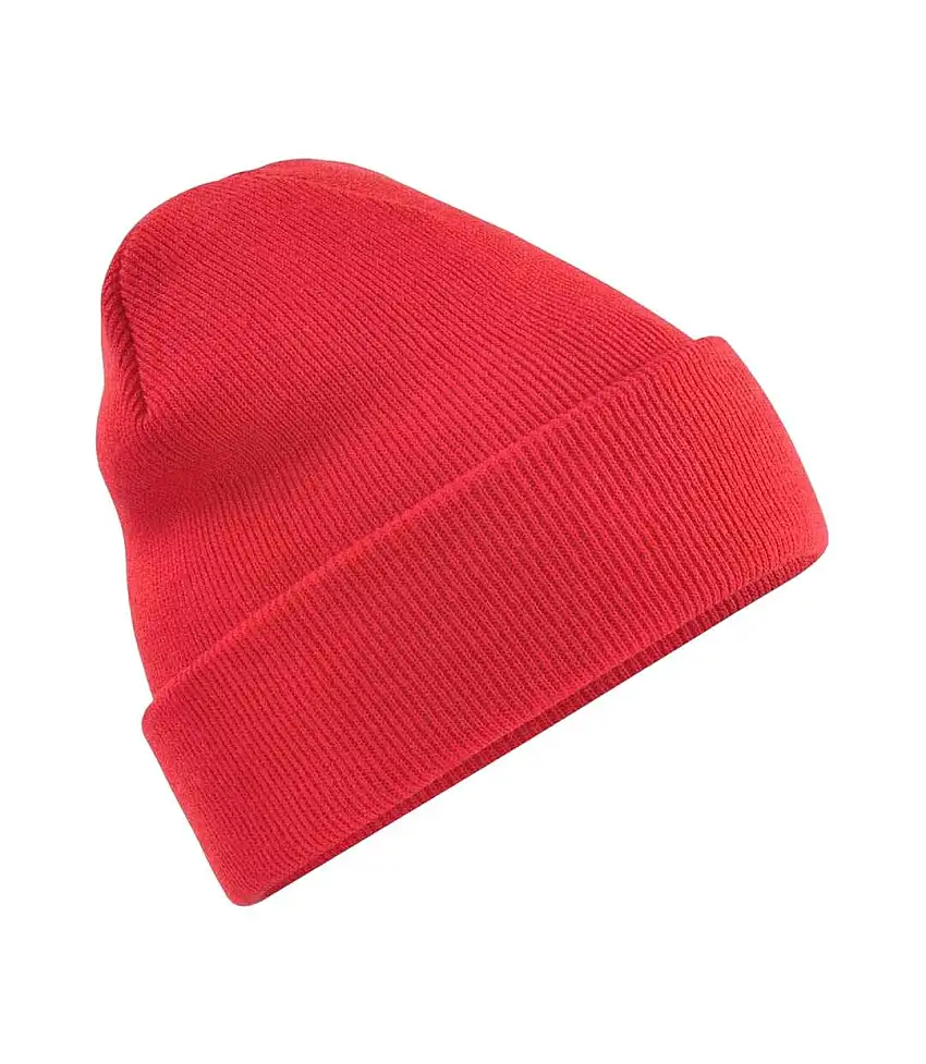 Unisex Original Cuffed Beanie Winter Hat Bright Red Beechfield