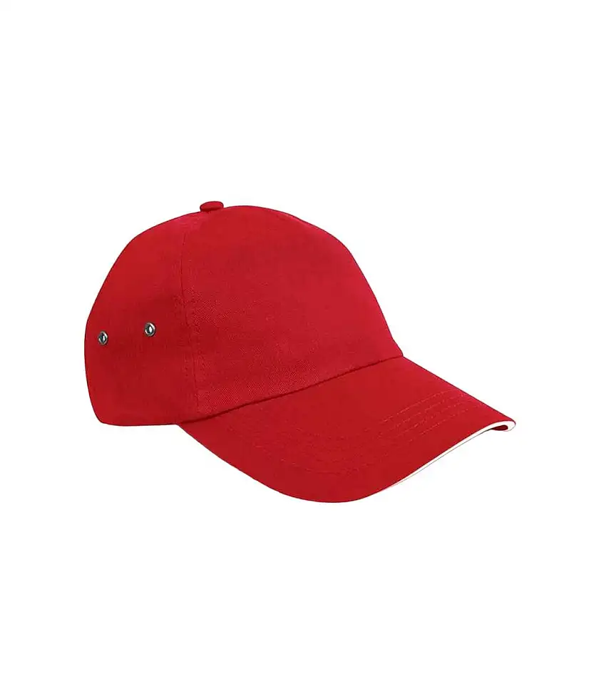Unisex Adult 5 Panel Cotton Cap Red Result Headwear
