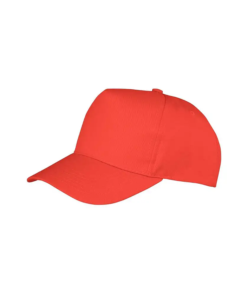 Boston 5 Panel Polycotton Baseball Cap Red Result Headwear