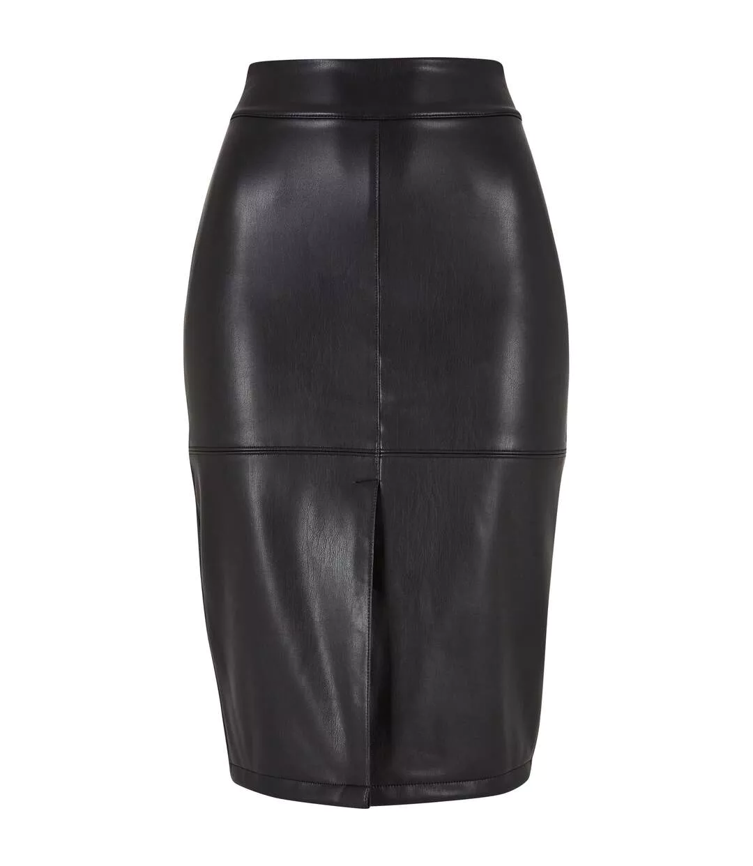 Womens/ladies Synthetic Leather Pencil Skirt Black Urban Classics