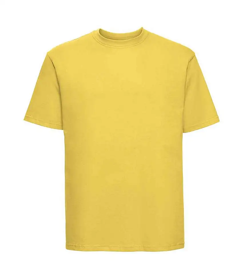 Mens Ringspun Cotton Classic T-shirt Yellow Russell