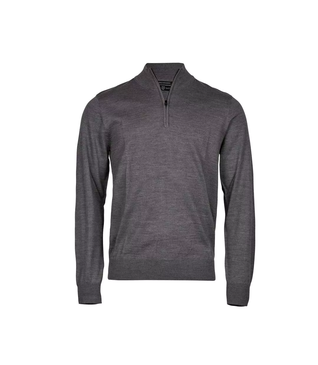 Mens Half Zip Sweatshirt Grey Melange Tee Jays
