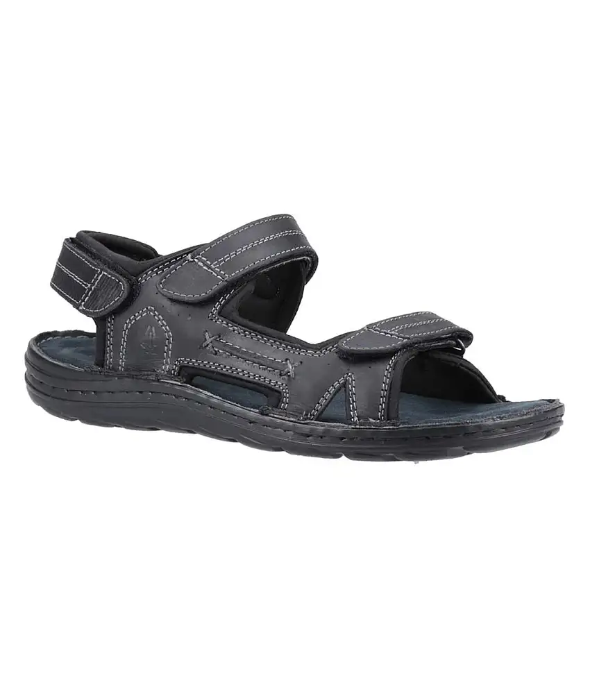 Mens Alistair Leather Sandals Black Hush Puppies