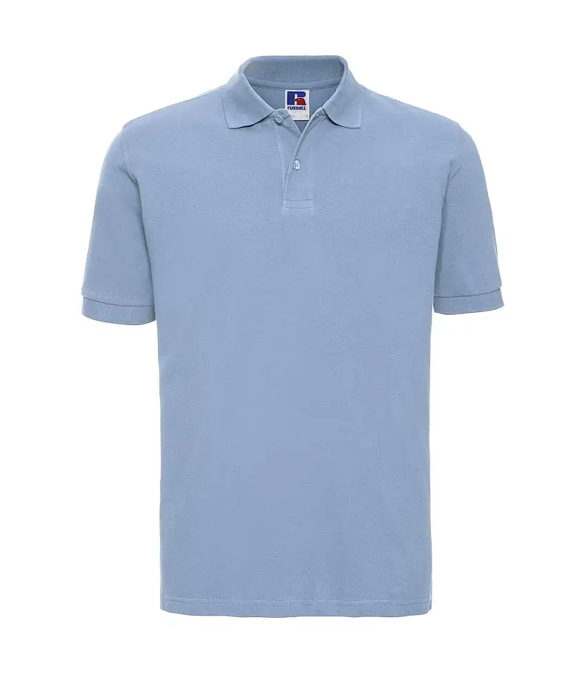 Mens Classic Cotton Pique Polo Shirt Sky Russell