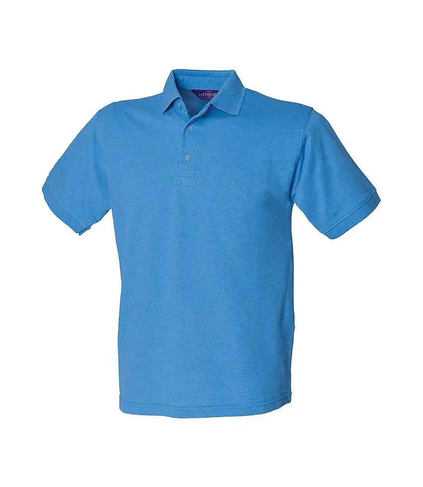 Mens Polycotton Heavy Polo Shirt Mid Blue Henbury