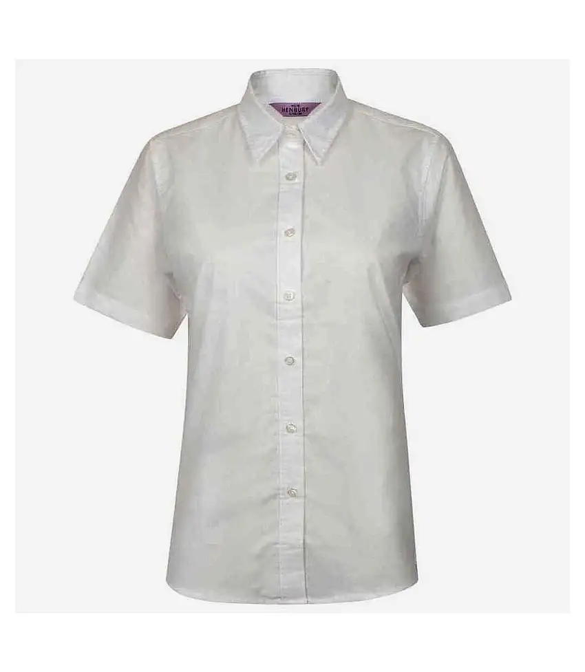 Womens/ladies Oxford Short-sleeved Formal Shirt White Henbury