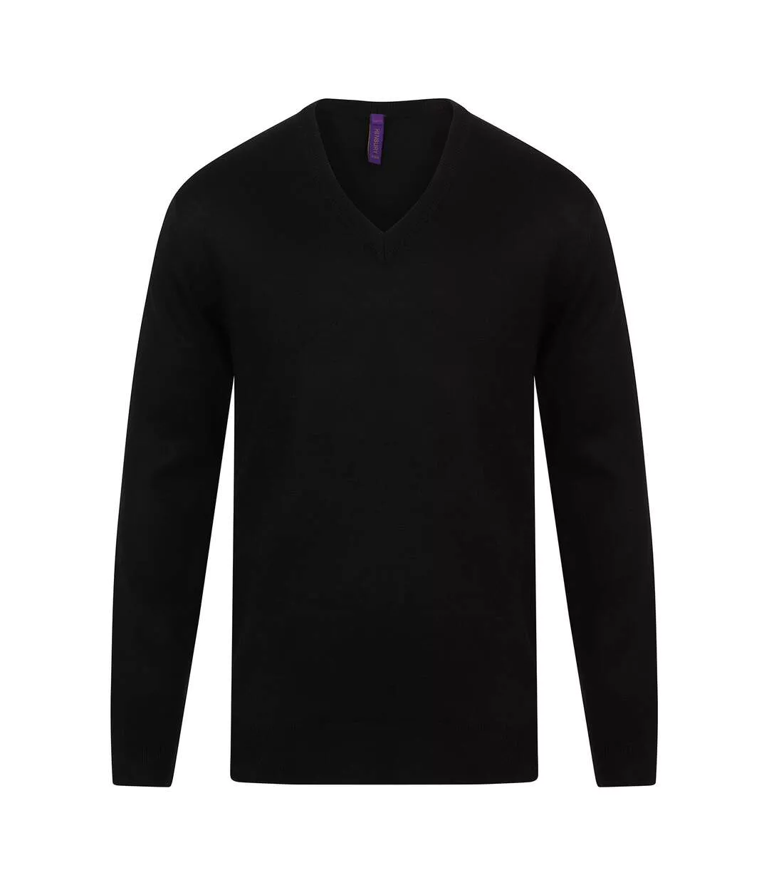 Mens Acrylic V Neck Sweatshirt Black Henbury
