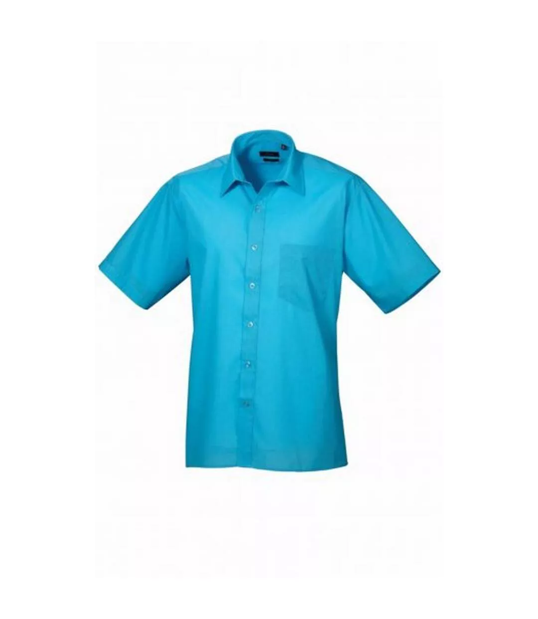 Mens Short Sleeve Poplin Shirt Turquoise Premier