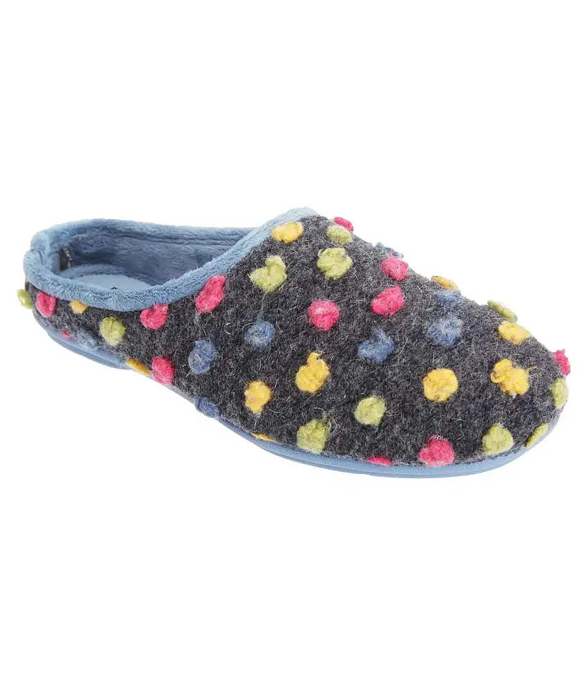 Sleepers Womens/Ladies Amy Spotted Knit Mule Slippers (Blue/Multi) - UTDF496