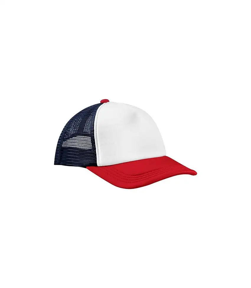 5 Panel Trucker Cap Navy Red Beechfield
