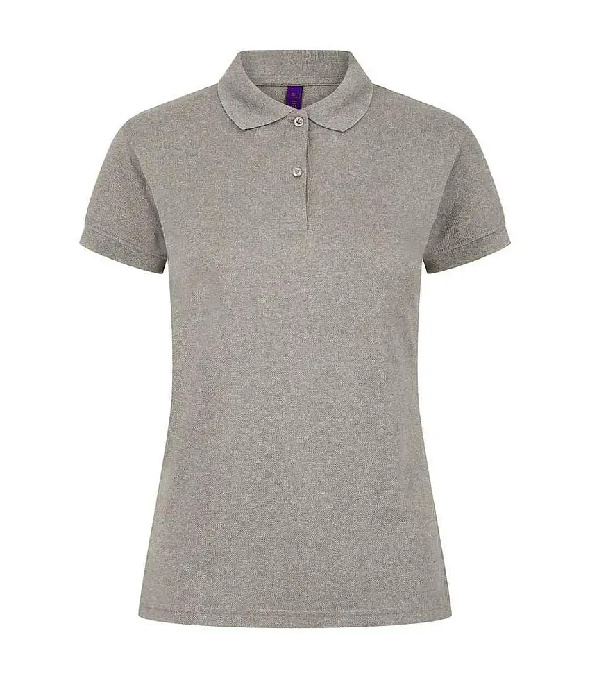 Womens/ladies Pique Polo Shirt Heather Grey Henbury