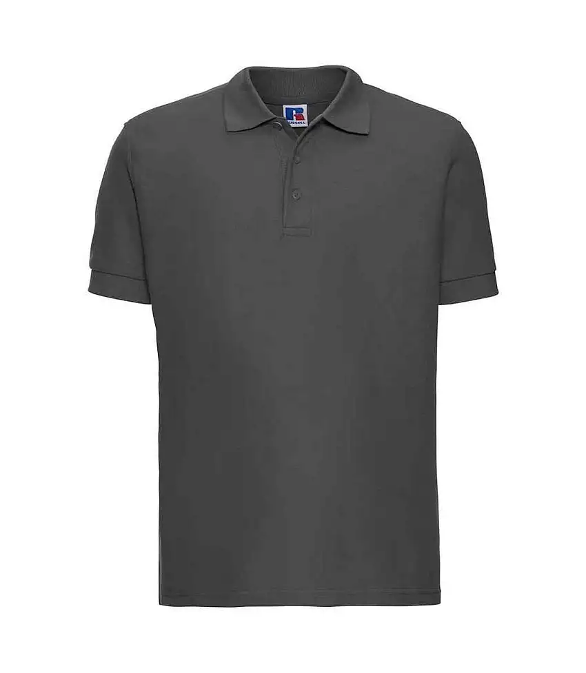 Mens Ultimate Cotton Pique Polo Shirt Titanium Russell