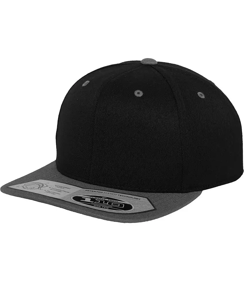Yupoong Flexfit Unisex 110 Plain Fitted Snapback Cap (Black/ Grey) - UTRW4167