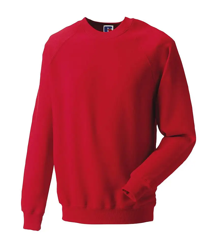 Mens Spotshield Raglan Sweatshirt Classic Red Russell