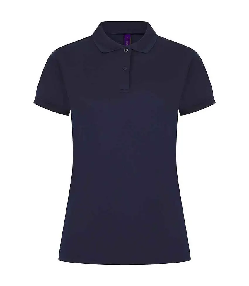 Womens/ladies Pique Polo Shirt Oxford Navy Henbury