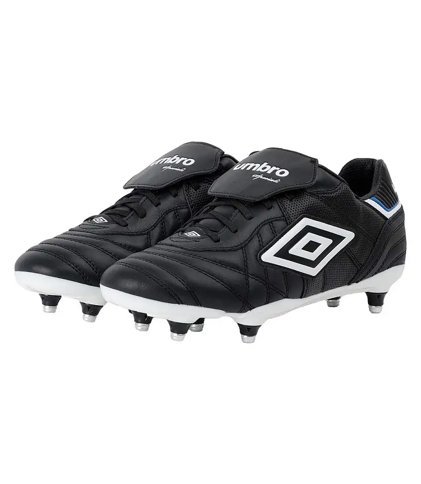 Mens Speciali Eternal Team Sg Leather Football Boots Black White Royal Blue Umbro