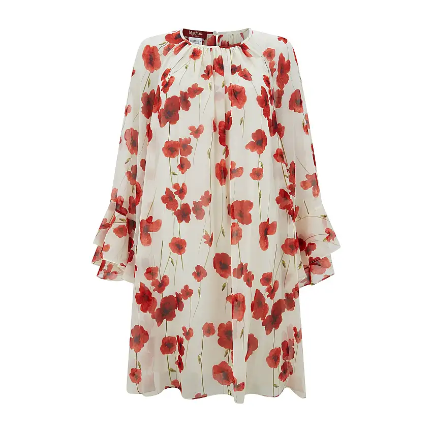 Zoraide Poppy Silk Georgette Dress