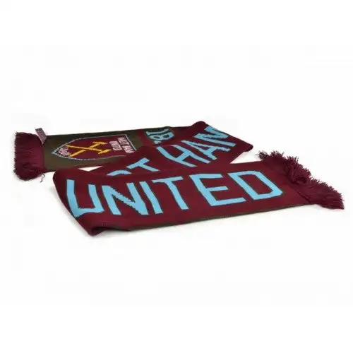 West Ham FC Official Football Jacquard Nero Design Scarf