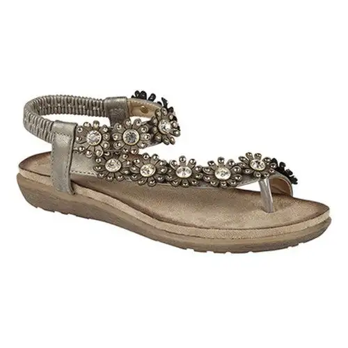 Cipriata Womens/Ladies Salva Toe Post Flower Design Sling Back Sandals