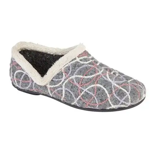 Sleepers Womens/Ladies Karen Knitted Patterned V Sided Slippers