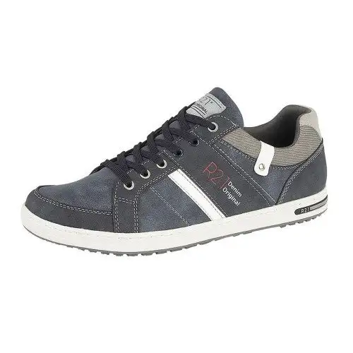 Route 21 Mens Denim Original Lace Up Casual Trainers