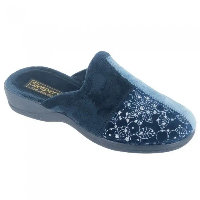 Sleepers Womens/Ladies Patchwork Velour Slippers