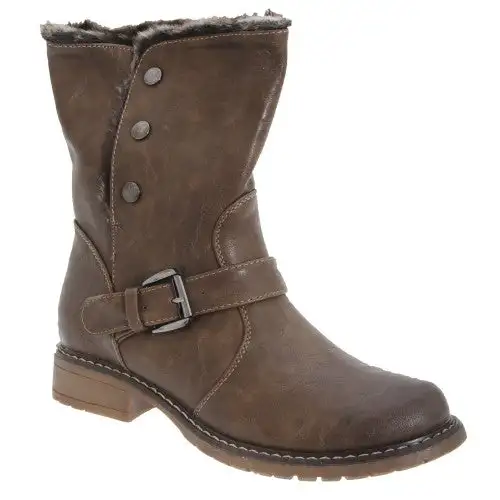 Cats Eyes Womens/Ladies Fold Down Biker Style Ankle Boots