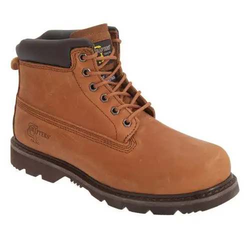 Grafters Mens 6 Eye Padded Leather Work Boots