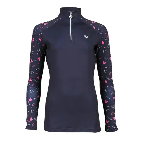 Aubrion Girls Hyde Park Doodle Base Layer Top