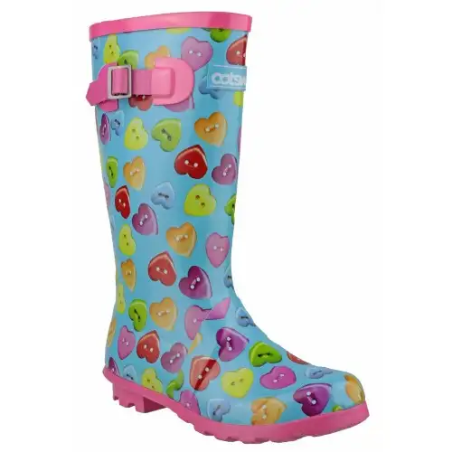 Cotswold Childrens Button Heart Wellies / Girls Boots
