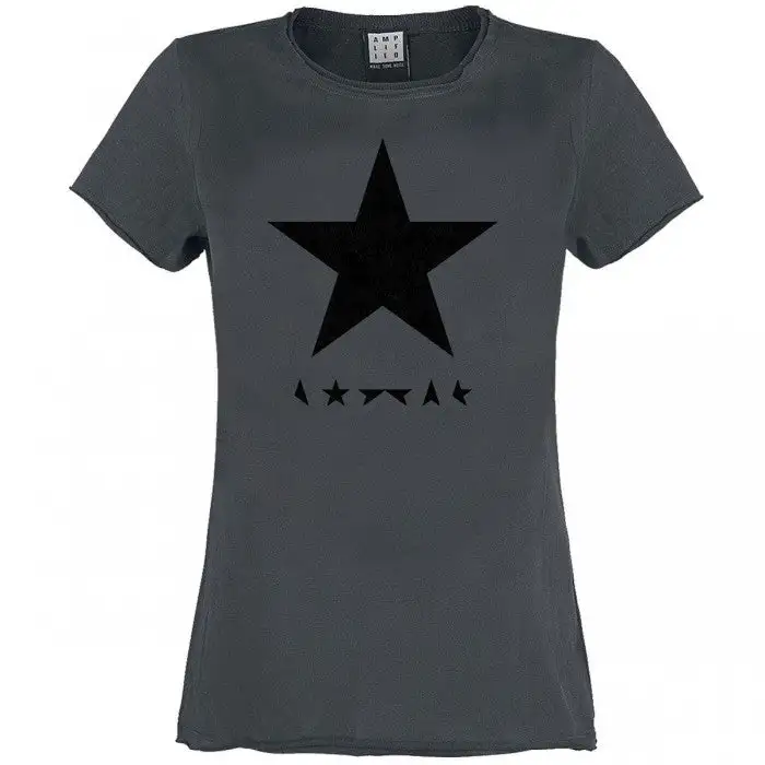 Amplified Womens/Ladies Black Star David Bowie T-Shirt