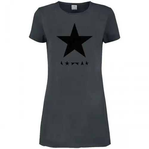 Amplified Womens/Ladies Black Star David Bowie T-Shirt Dress
