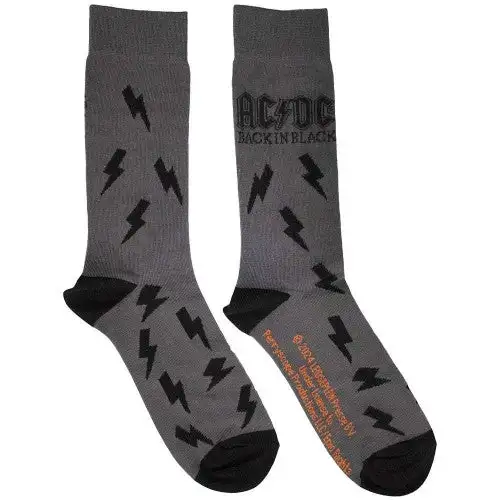 AC/DC Unisex Adult Back In Black Bolts Socks