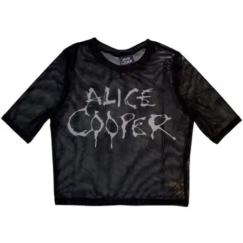 Alice Cooper Womens/Ladies Dripping Logo Mesh Crop Top
