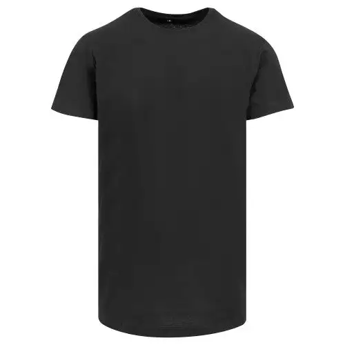 Build Your Brand Mens Shaped Long Short Sleeve T-Shirt