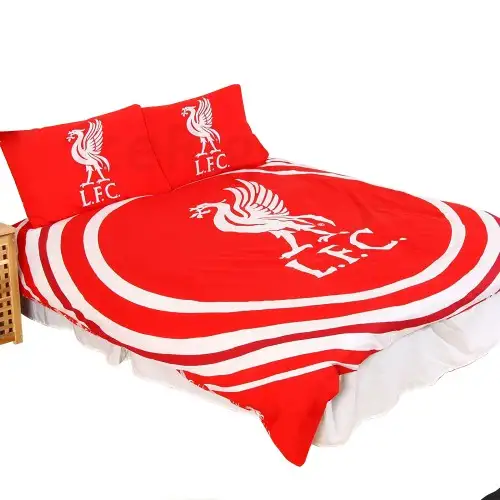 Liverpool FC Official Reversible Double Duvet And Pillowcase Set Pulse Design