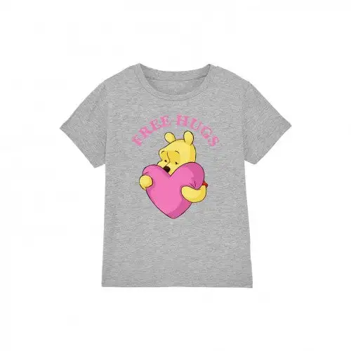 Winnie the Pooh Childrens/Kids Free Hugs Valentine`s Day T-Shirt
