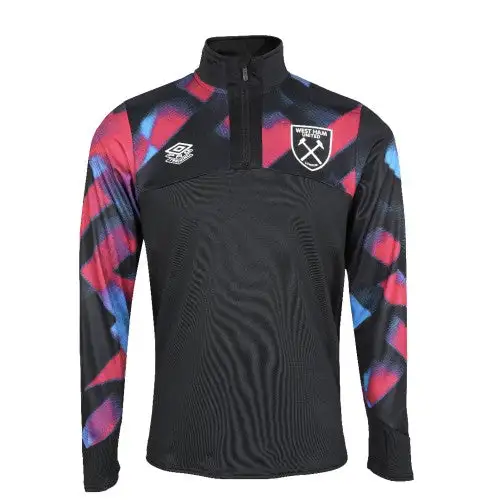 West Ham United FC Childrens/Kids 22/23 Umbro Quarter Zip Warm Up Top