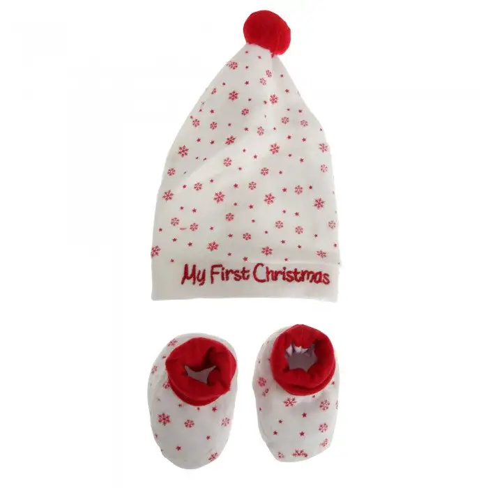 Nursery Time Christmas Hat And Bootie Set